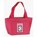 Beyondbasketball Monogram Letter G - Pink Black Polka Dots Lunch Bag or Doggie Bag BE2917486